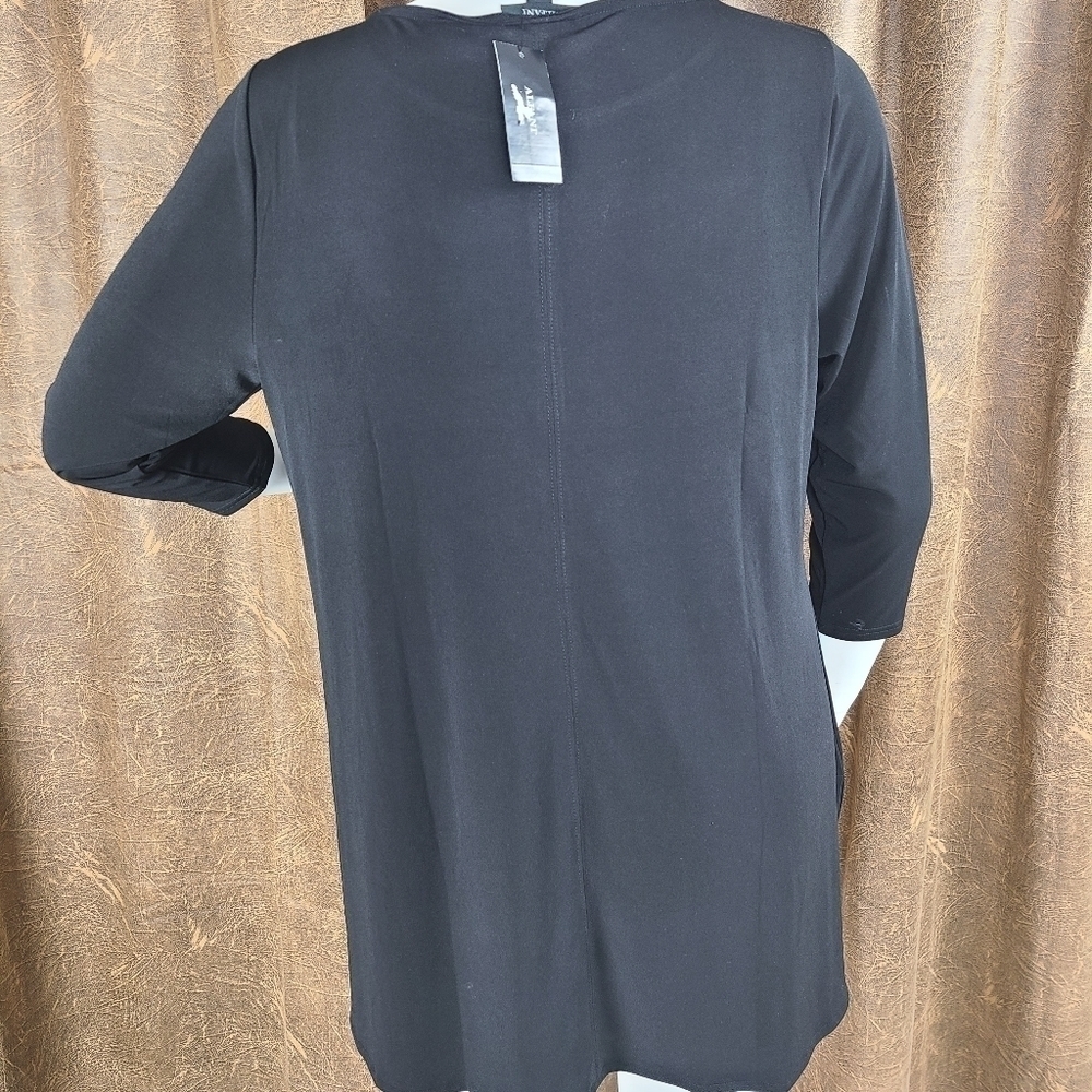 ALFANI Black Top‎ Plus Size - Picture 2 of 6